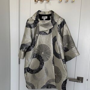 Joseph Ribkoff Silver and Black Utility Jacket beautiful when you try it